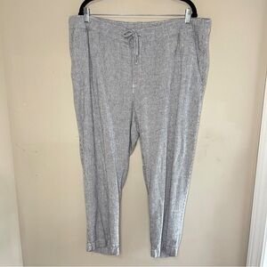 GAP Navy & White Pinstripe Relaxed Fit Pull-On Easy Pant, XL